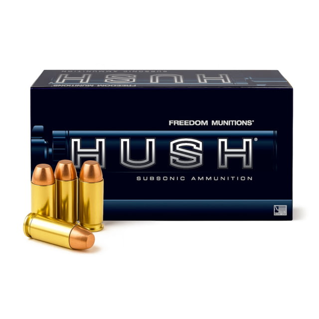 Freedom Munitions HUSH Subsonic .40 S&W 200 Grain RNFP Brass Pistol Ammo 50 Rounds edom Munitions HUSH Subsonic .40 S&W 200 Grain RNFP Brass Pistol 50 Rounds Ammo