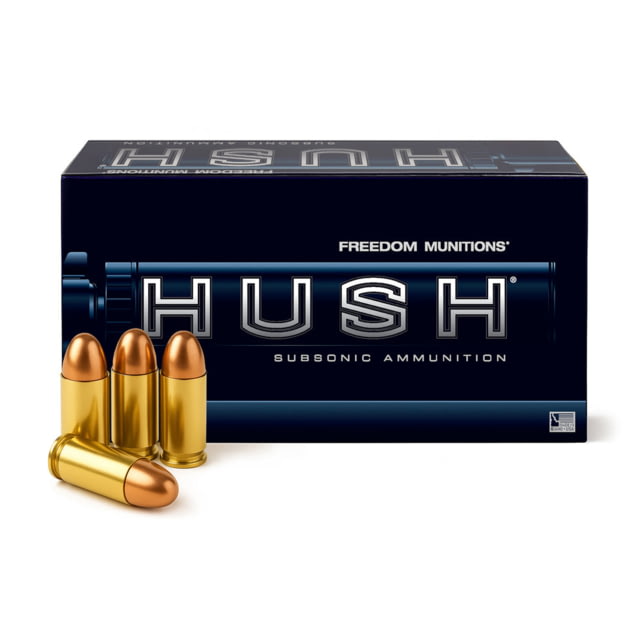 edom Munitions HUSH Subsonic .45 ACP 230 Grain Round Nose Brass Pistol 50 Rounds Ammo