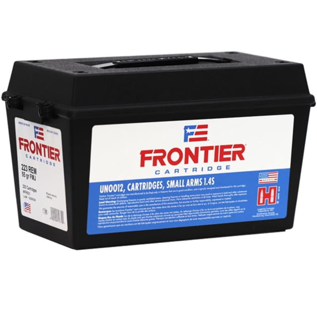 Frontier Cartridge Hornady Frontier Rifle Ammunition .223 Rem 55gr FMJ 1282 fps 200/ct Ammo Can