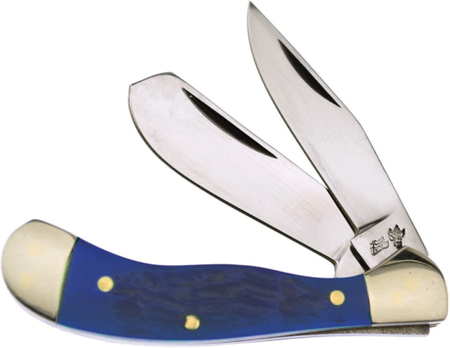 Frost Baby Saddlehorn Blue Bone Folding Knife Mirror SS Clip And Skinner Blades Blue Smooth Bone Handle Nickel Silver Bolster blue - Frost
