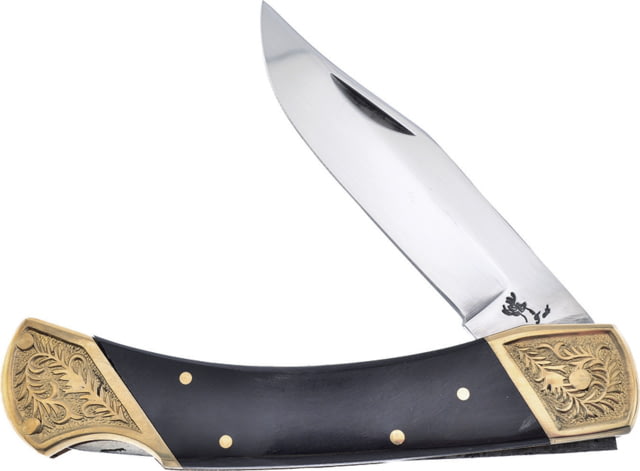 Frost Bear Claw Lockback Whitetail Cutlery Folding Knife 4" mirror finish stainless clip point blade Buffalo horn handle - Frost