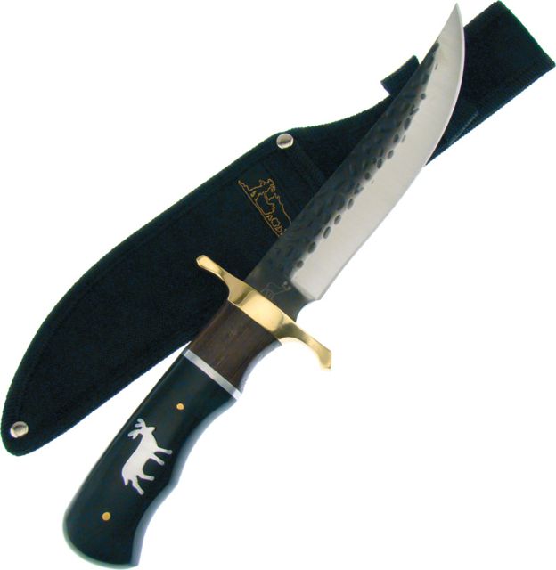 Frost Blackhills Wild Rains Fixed Blade Knife 6.5in Stainless Blade Black Pakkawood Handle Deer Shield F - Frost