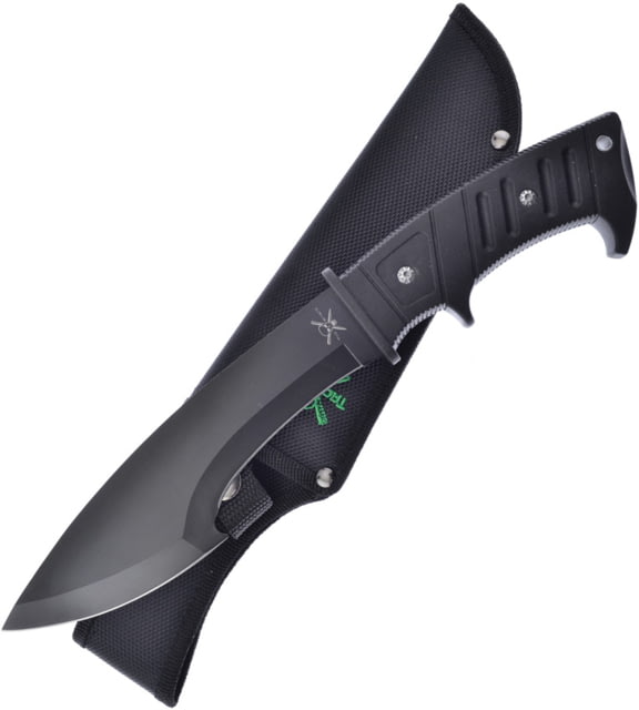 Frost Bowie Knife Tac Xtreme 12in overall 7.5" black finish stainless blade Black rubber handle - Frost