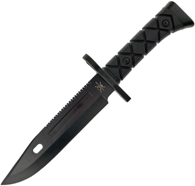 Frost Bowie Knife Tac Xtreme 13.5in overall 8" black finish sawback 3Cr13 stainless clip point Black rubberized ABS handle - Frost