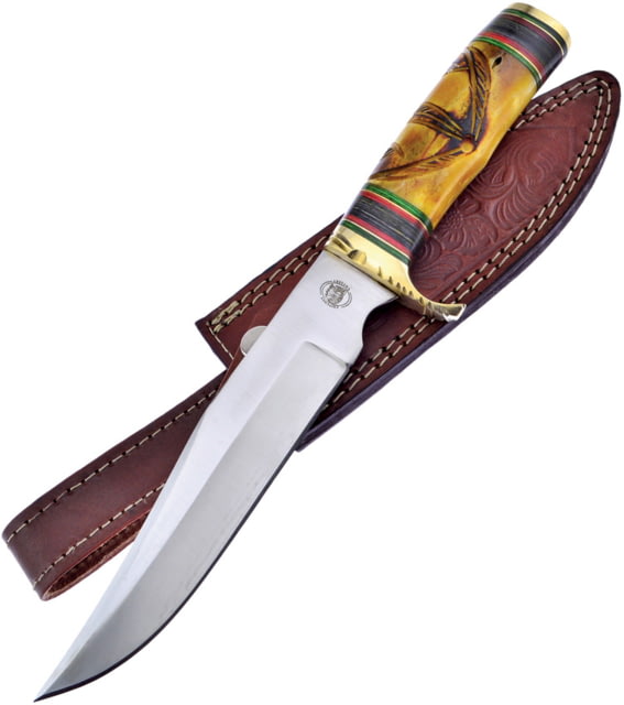 Frost Bowie Yellow Bone w/Sheath Knife 7" satin finish stainless blade Yellow bone handle - Frost