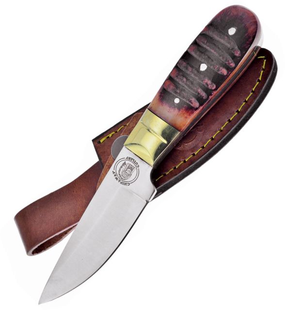 Frost Chipaway Montana Skinner Fixed Blade Knife 7.25in 3.75in Stainless Steel Standard Edge Satin Brown Bone Handle - Frost