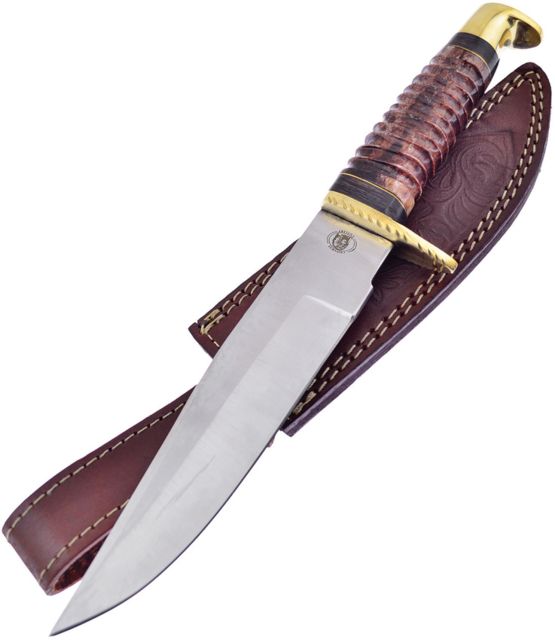Frost Chipaway Shoshone Bowie Fixed Blade Knife 7.25in Stainless Steel Standard Edge Satin Bone Handle - Frost