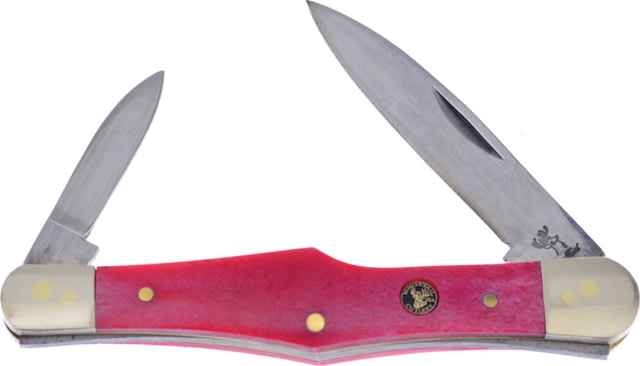 Frost Country Whittler Smooth Bone Folding Knife 3.5in Closed Mirror Stainless Small/Large Pen Blade Red Smooth Bone Handle - Frost Cutlery