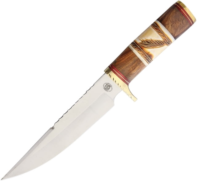 Frost CW Spirit Feather Knife Chipaway 12in Overall 7.25in Satin SS Blade Brass Guard Bone And Wood - Frost