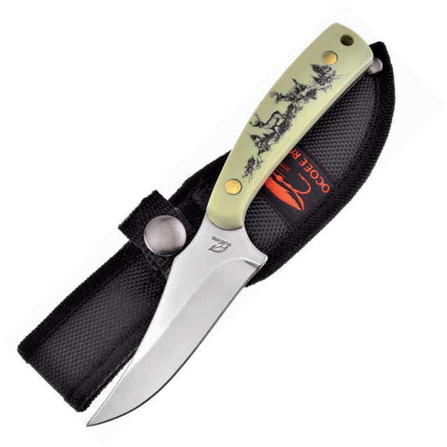 Frost Deer Skinner Knife 3" satin finish stainless blade White synthetic handle - Frost