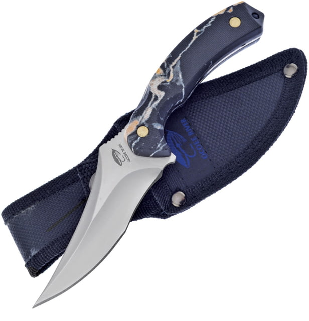 Frost Camo Fixed Blade Knife 7in Overall 3.25in Satin Finish Stainless Blade Camo ABS Handle Nylon Sheath - Frost