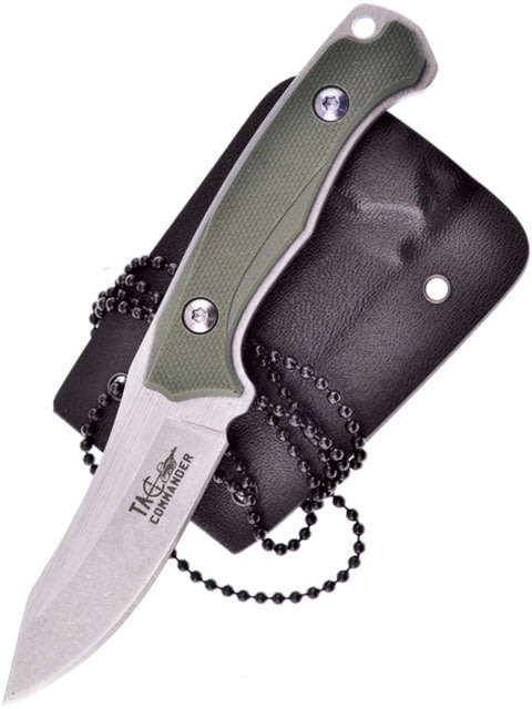 Frost Fixed Blade Green G10 Knife 5.25in Overall 2.25in Stonewash Clip Point Blade Green G10 Handle Kydex Sheath - Frost