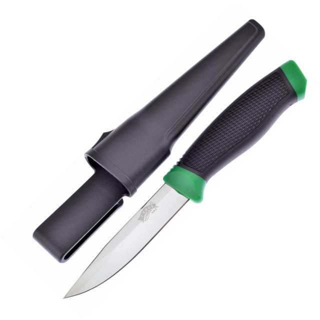 Frost Fixed Blade Green Knife 4" mirror finish 3Cr13 stainless blade Green ABS handle with black rubber onlay - Frost