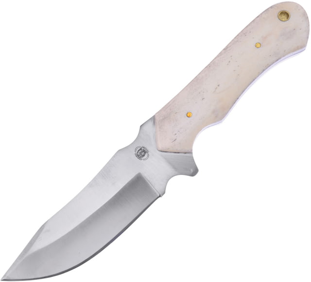 Frost Fixed Blade White Bone Knife 4.75" satin finish stainless blade White smooth bone handle - Frost