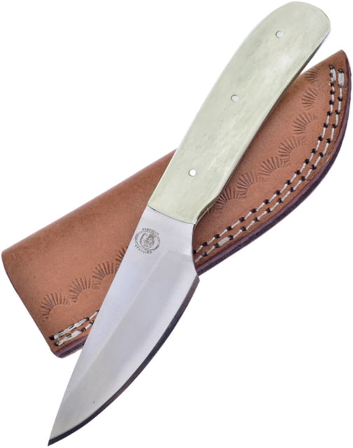 Frost Fixed Blade White Smooth Bone Knife 3.75" satin finish stainless blade White smooth bone handle - Frost