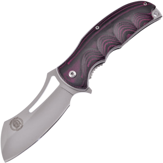 Frost Linerlock A/O Red Micarta Folding Knife 3.5" satin finish stainless blade Black and red sculpted micarta handle