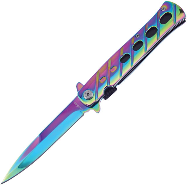 Frost Milano Stiletto Linerlock A/O F 4.00 in Assisted Opening Folding Knife Spectrum TiNi finish stainless - Frost