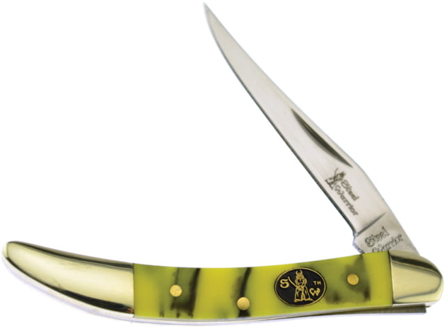 Frost Steel Warrior Small Toothpick Folding KnifeLong ClipYellow and BlackComposition Handle