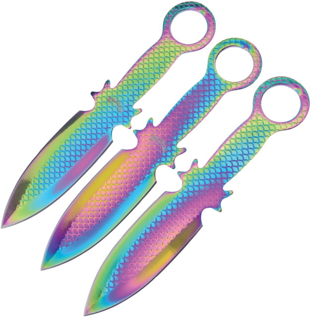 Frost Three Piece Thrower Set Spec 3.63" spectrum titanium coated double edge stainle One-piece construction