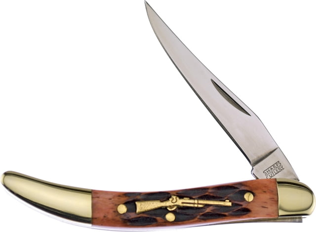 Frost Toothpick Brown Bone Folding Knife Mirror SS Long Clip Blade Brown Jigged Bone Handle - Frost Cutlery