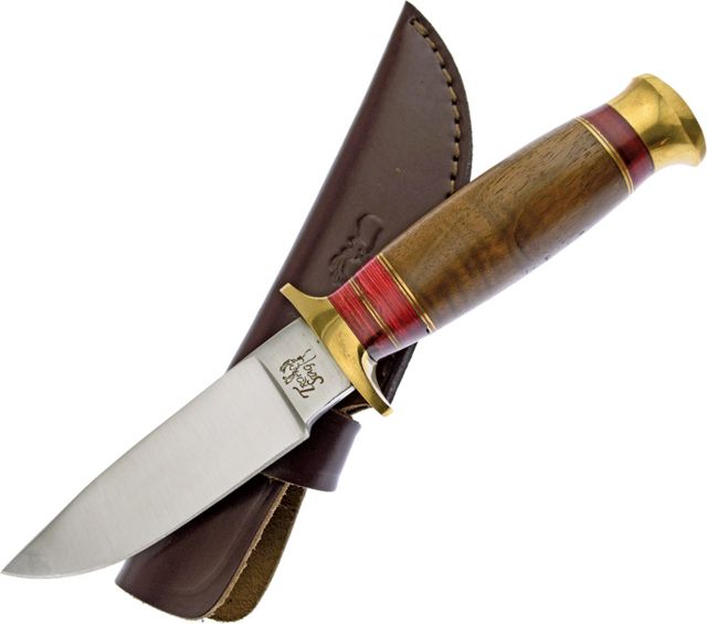 Frost Trophy Stag Skinner Walnut Fixed Blade Knife 3.625in Walnut Handle - Frost Cutlery