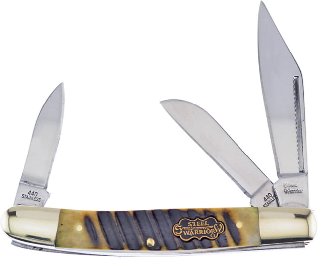 Frost Wrangler Chainsaw Bone Folding Knife Mirror finish stainless clip sheepsfoot and pen Chainsaw jigged bone handle