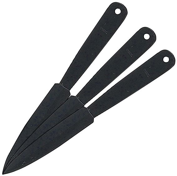 Fury 7.25 in. Black Handle & Blade Thrower Set of 3 w/Sheath - Fury