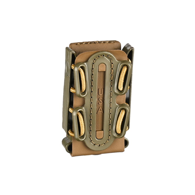 G-Code Pistol Soft Shell Scorpion Mag Carrier w/ P1/P2/P3 Molle and Belt Mounts Ambidextrious OD Green Frame/Tan Shell Short - G-Code
