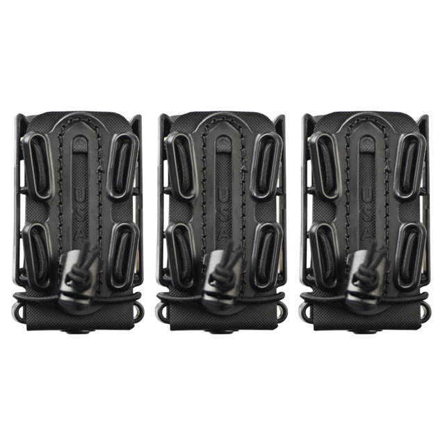 G-Code Pistol Soft Shell Scorpion Mag Carrier w/ P1/P2/P3 Molle and Belt Mounts Pack of 3 Ambidextrious Black Frame/Black Shell Short - G-Code