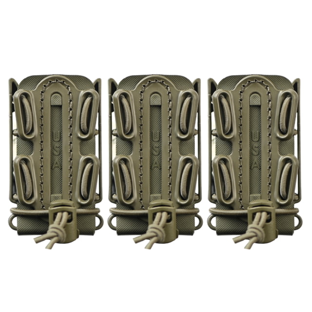 G-Code Pistol Soft Shell Scorpion Mag Carrier w/ P1/P2/P3 Molle and Belt Mounts Pack of 3 Ambidextrious OD Green Frame/OD Green Shell Short