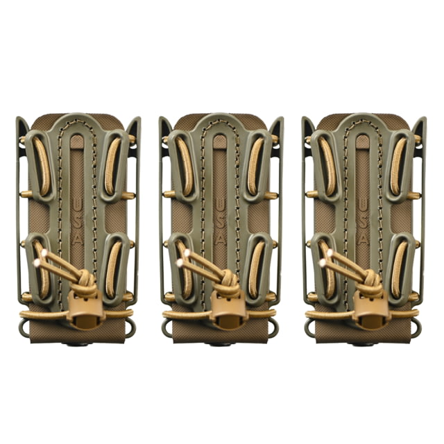 G-Code Pistop Soft Shell Scorpion Tall Mag Carrier w/ P1/P2/P3 Molle and Belt Mounts Pack of 3 Ambidextrious OD Green Frame/Tan Shell Tall - G-Code Holsters