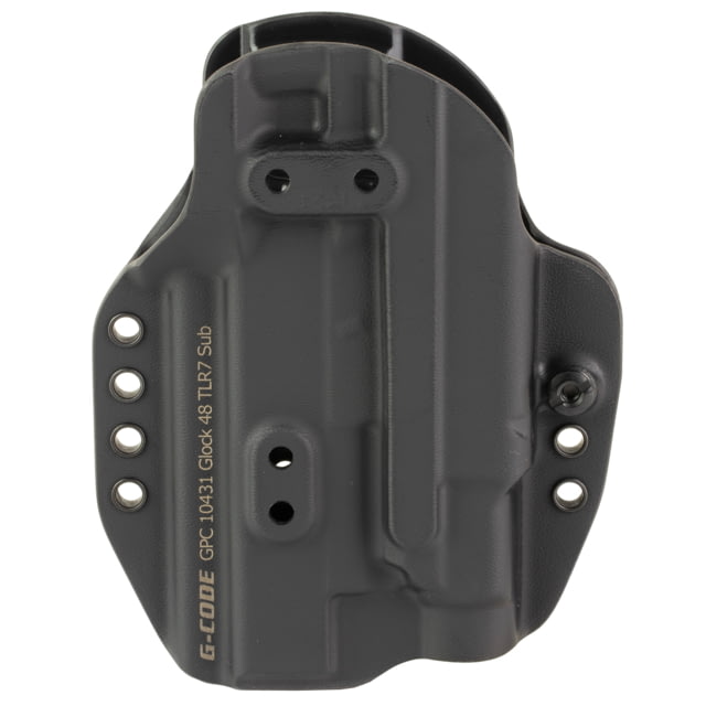 G-Code Prime Carry Kydex OWB Belt Holster Glock 48 MOS w/ TLR-7 Sub Ambidextrous Black 1