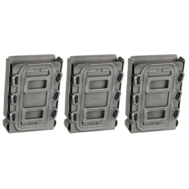 G-Code Rifle Soft Shell Scorpion Mag Carrier w/ R1/R2/R3 Molle and Belt Mounts Pack of 3 Grey Frame/Grey Shell Rifle SS-R1-3PK-123-GYGY - G-Code