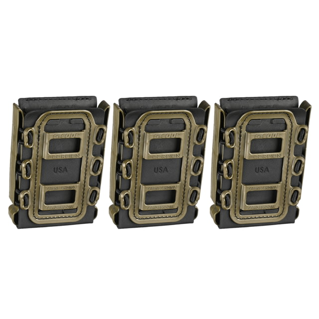 G-Code Rifle Soft Shell Scorpion Mag Carrier w/ R1/R2/R3 Molle and Belt Mounts Pack of 3 OD Green Frame/Black Shell Rifle SS-R1-3PK-123-GNBK - G-Code Holsters