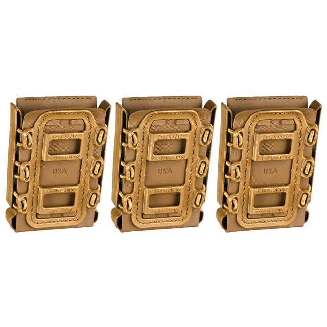 G-Code Rifle Soft Shell Scorpion Mag Carrier w/ R1/R2/R3 Molle and Belt Mounts Pack of 3 Tan Frame/Tan Shell Rifle SS-R1-3PK-123-TNTN