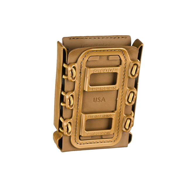 G-Code Rifle Soft Shell Scorpion Mag Carrier w/ R1/R2/R3 Molle and Belt Mounts Tan Frame/Tan Shell Rifle