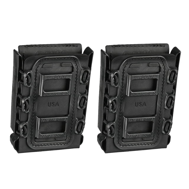 G-Code Soft Shell Scorpion Magazine Carrier Pack of 2 Rifle R1/R2/R3 Molle and Belt Mounts Ambidextrious Black On Black Black Frame/Black Shell Rifle