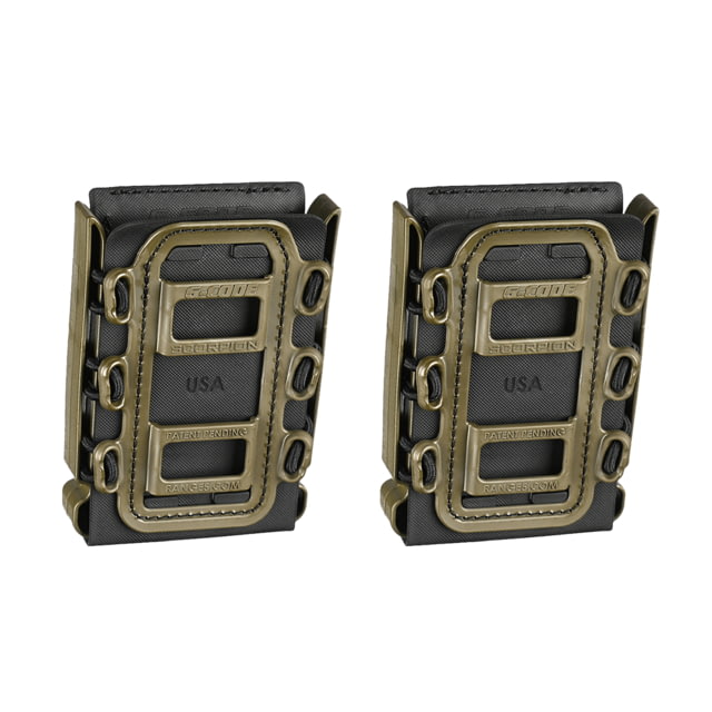 G-Code Soft Shell Scorpion Magazine Carrier Pack of 2 Rifle R1/R2/R3 Molle & Belt Mounts Ambidextrious Green On Black OD Green Frame/Black Shell Rifle - G-Code
