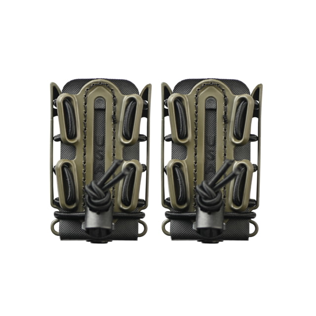 G-Code Soft Shell Scorpion Pistol Magazine Carrier Pack of 2 Short P1/P2/P3 Molle & Belt Mounts Ambidextrious Green On Black OD Green Frame/Black