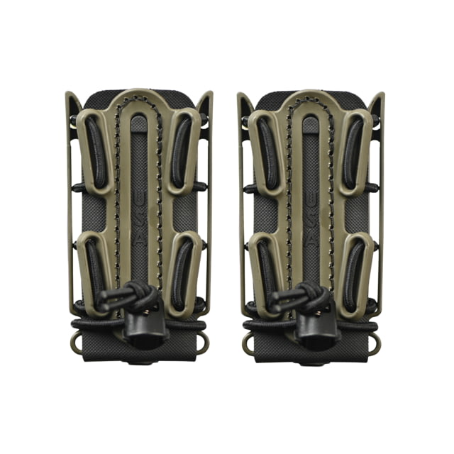 G-Code Soft Shell Scorpion Pistol Magazine Carrier Pack of 2 Tall P1/P2/P3 Molle and Belt Mounts Ambidextrious Green On Black OD Green Frame/Black