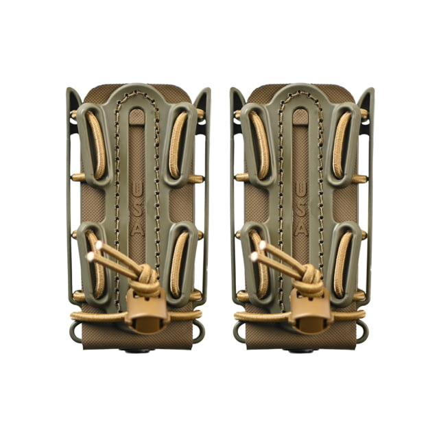 G-Code Soft Shell Scorpion Pistol Magazine Carrier Pack of 2 Tall P1/P2/P3 Molle and Belt Mounts Ambidextrious Green On Tan OD Green Frame/Tan Shell