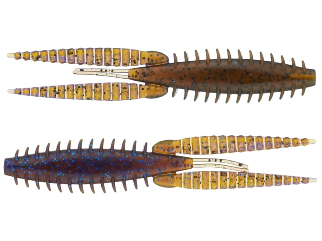 G-Ratt Baits Dixe Flip Soft Bait 3in 8pk Green Pumpkin/Blue Flake