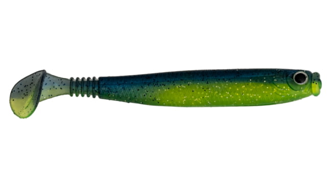 G-Ratt Baits Thin Swim Soft Bait 4in 5pk Chartreuse Blue