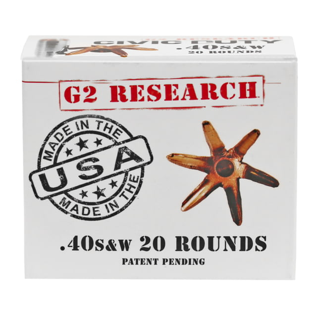 Research Ammunitions CIVIC DUTY .40 S&W CALIBER 20 RD Ammo