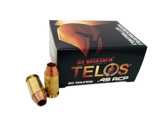 Research Ammunitions Research TELOS Handgun Ammunition .45 ACP 160 Gr HP 920 Fps 20/ct Ammo