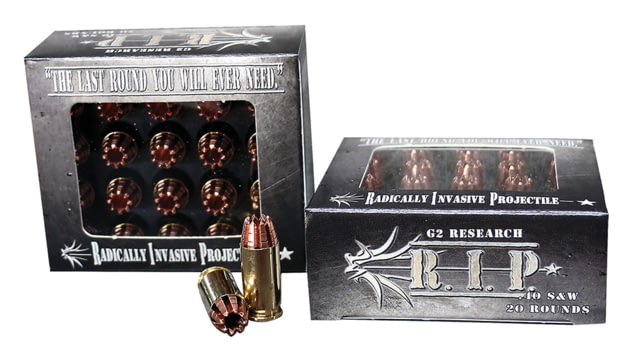 Research Ammunitions R.I.P. .40 S&W 115 Grain Hollow Point Brass Cased Pistol 20 Rounds RIP 40 S&W Ammo