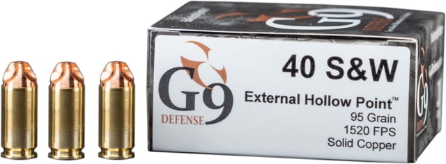 Defense .40 S&W 95 Grain Hollow Point Brass Cased Pistol 20 Rounds Ammo