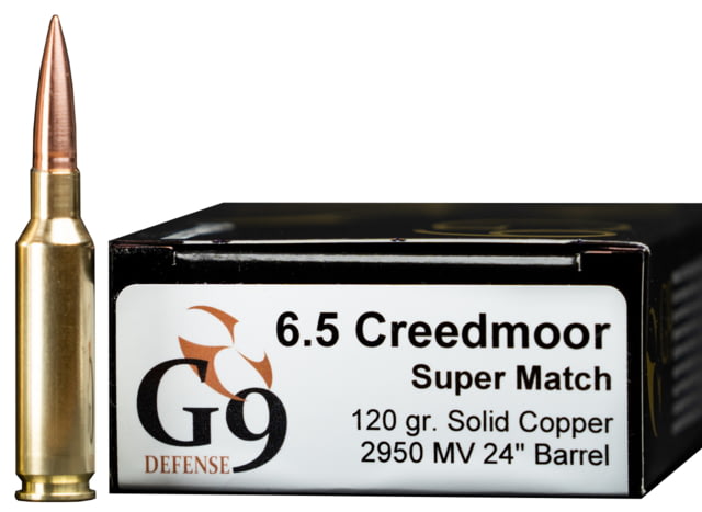 Defense 6.5 Creedmoor 120 Grain Super Match Brass Cased Rifle 20 Rounds Ammo