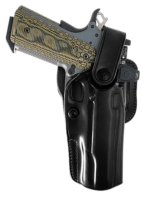 Galco APO Strongside/Crossdraw OWB Black Steerhide Fits Glock 17 Gen1-5 Belt Holster Right Hand - Galco