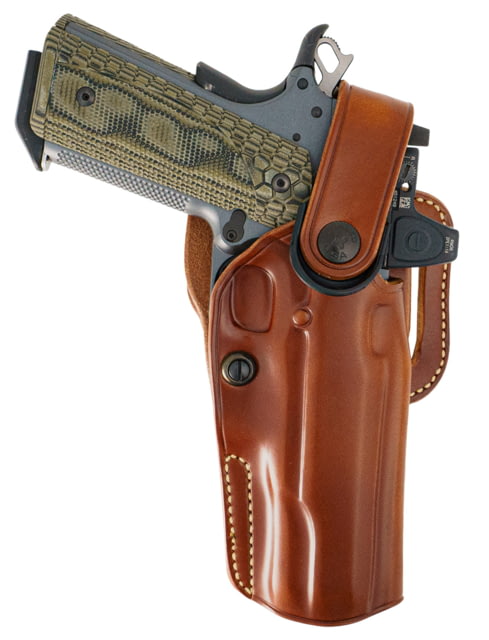 Galco APO Strongside/Crossdraw OWB Tan Steerhide Fits Glock 17 Gen1-5 Belt Holster Mount Right Hand - Galco